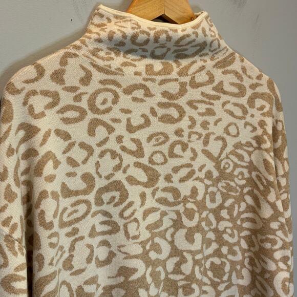 J. McLaughlin Animal Print Funnel Neck Sweater - size XL - Picture 2 of 5